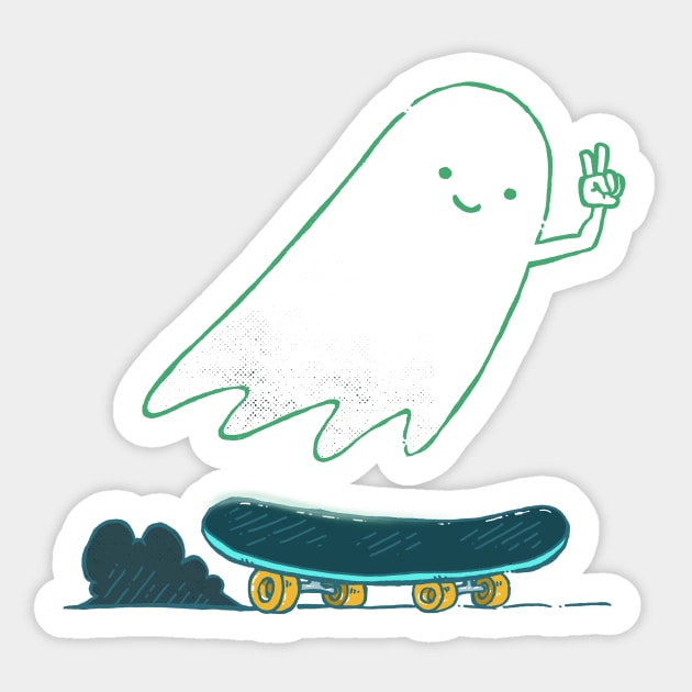 Skater Ghost Sticker by nickv47